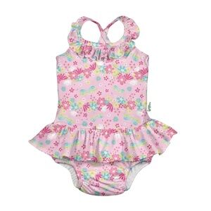 GREEN SPROUTS BABY GIRL ONE-PIECE SWIMSUIT WITH REUSABLE DIAPER